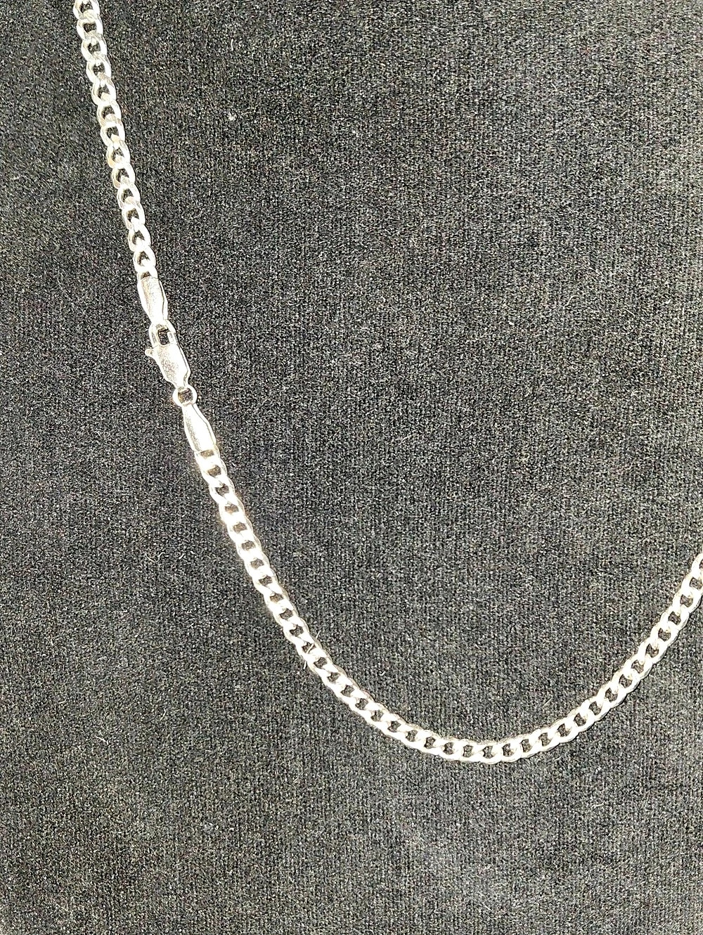 Silver-Tone Planted Chain Necklace 20 Inches - Picture 2 of 5